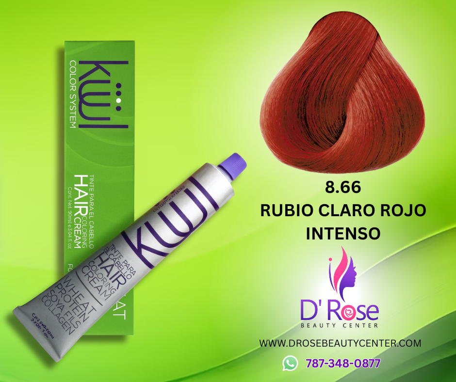 💇♀️ KUUL COLOR SYSTEM 8.66 RUBIO CLARO ROJO INTENSO 3.04OZ
