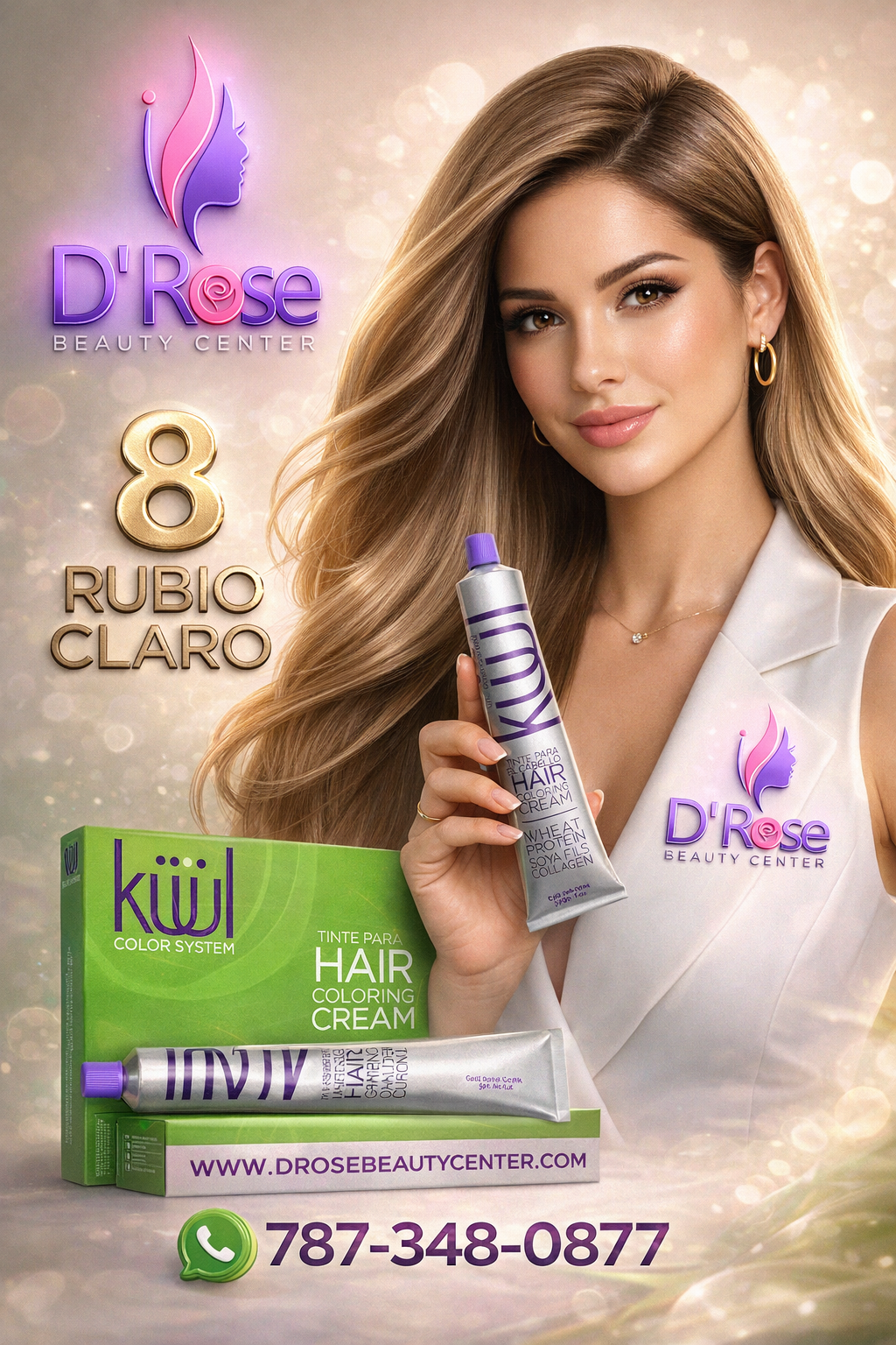 ✨ KUUL 8 Rubio Claro – 3.04 oz | Luminosidad Profesional Natural ✨