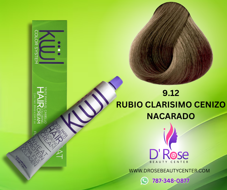 💇♀️ KUUL COLOR SYSTEM 9.12 RUBIO CLARÍSIMO CENIZO NACARADO 3.04OZ
