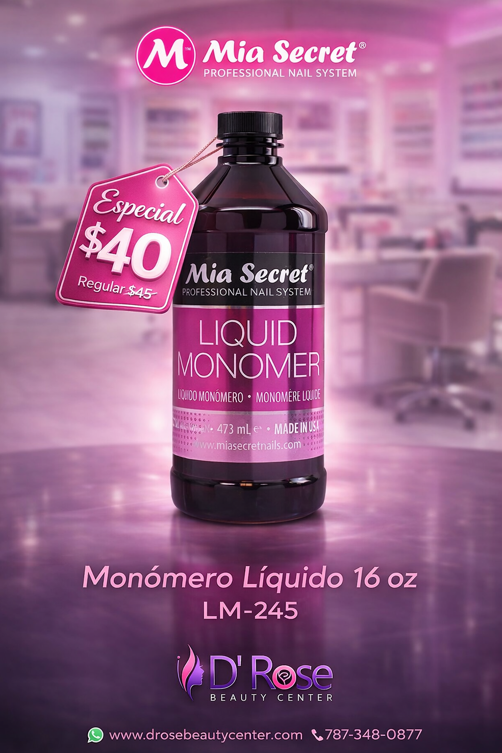 💖✨ Mia Secret® Liquid Monomer LM-245 | 16 oz ✨💖