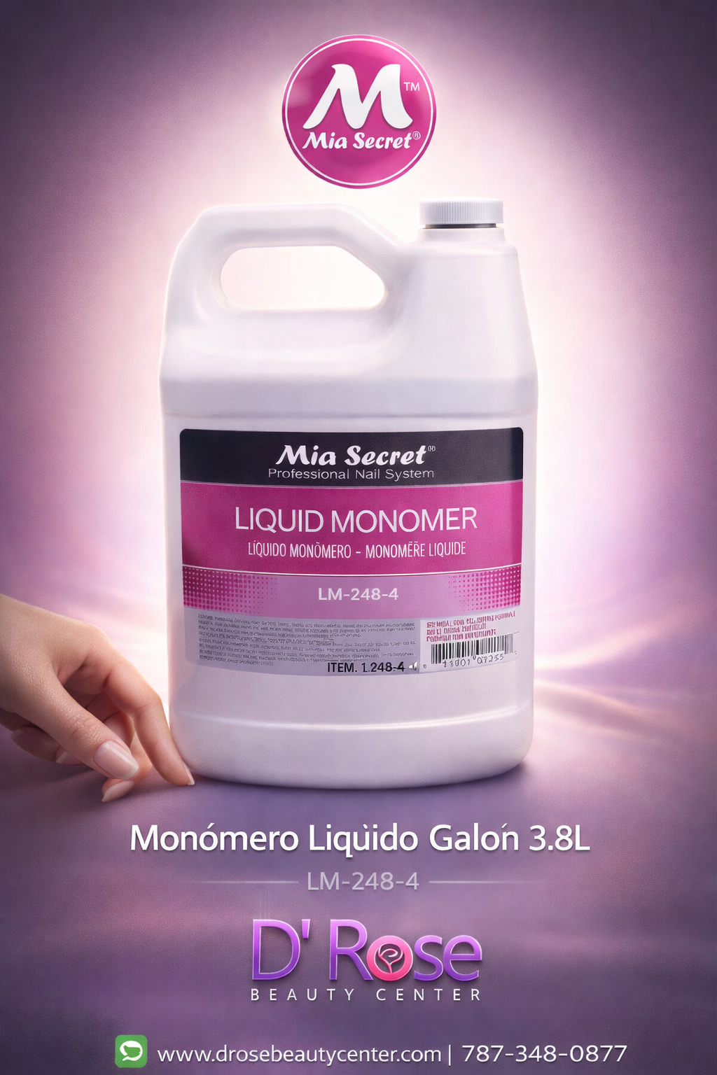 💖✨ Mia Secret® Liquid Monomer LM-248-4 | Galón 3.8 L (1 GAL) ✨💖