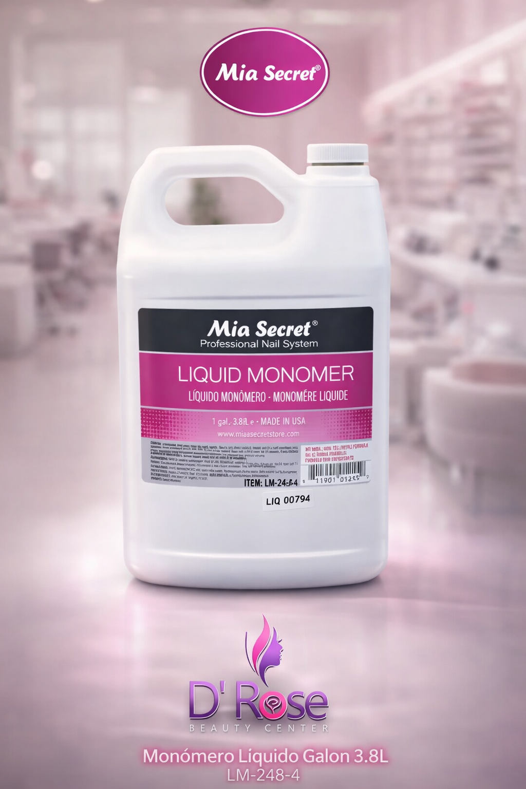 💖✨ Mia Secret® Liquid Monomer LM-248-4 | Galón 3.8 L (1 GAL) ✨💖