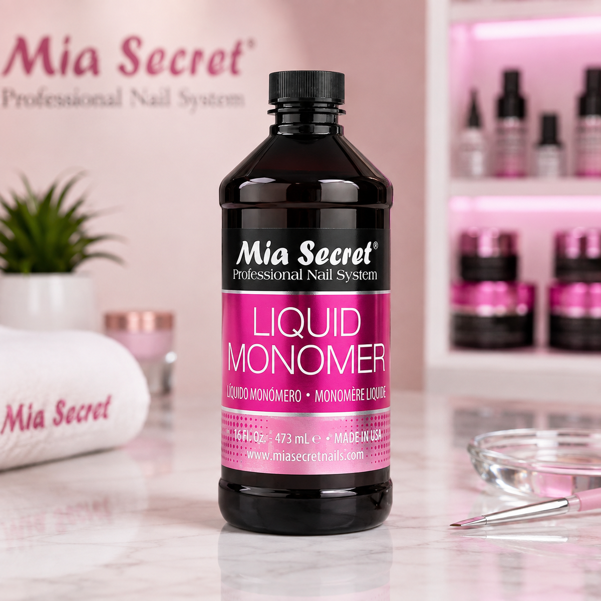 Mia Secret Liquid Monomer LM-248 32 oz (946 mL) – Monómero Profesional para Uñas Acrílicas