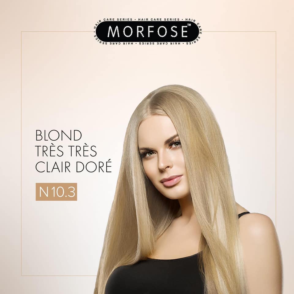 MORFOSE 10 HAIR COLOR CREAM 10.3 PLATINIUM GOLDEN BLONDE 3.38OZ M1035OZ103