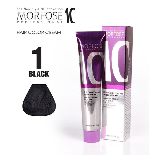 MORFOSE 10 HAIR COLOR CREAM 1 BLACK 3.38OZ M1035OZ1