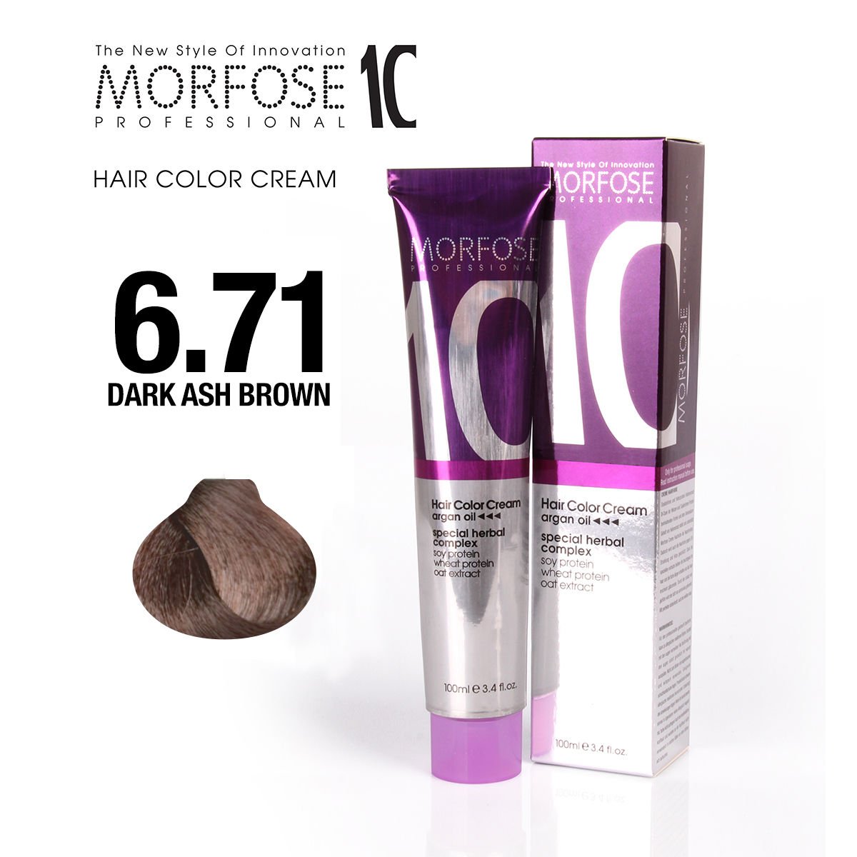 MORFOSE 10 HAIR COLOR CREAM 6.71 DARK ASH BROWN 3.38OZ M1035OZ671