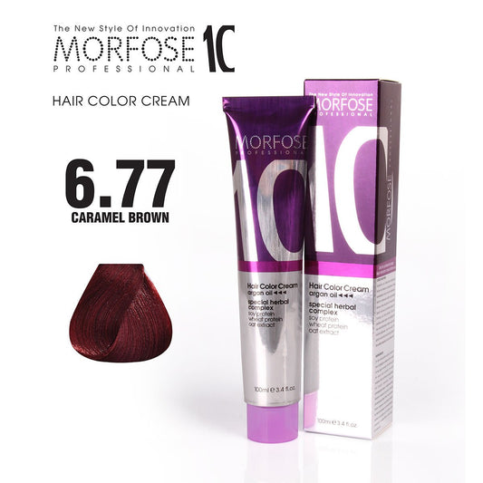 MORFOSE 10 HAIR COLOR CREAM 6.77 CARAMEL BROWN 3.38OZ M1035OZ677