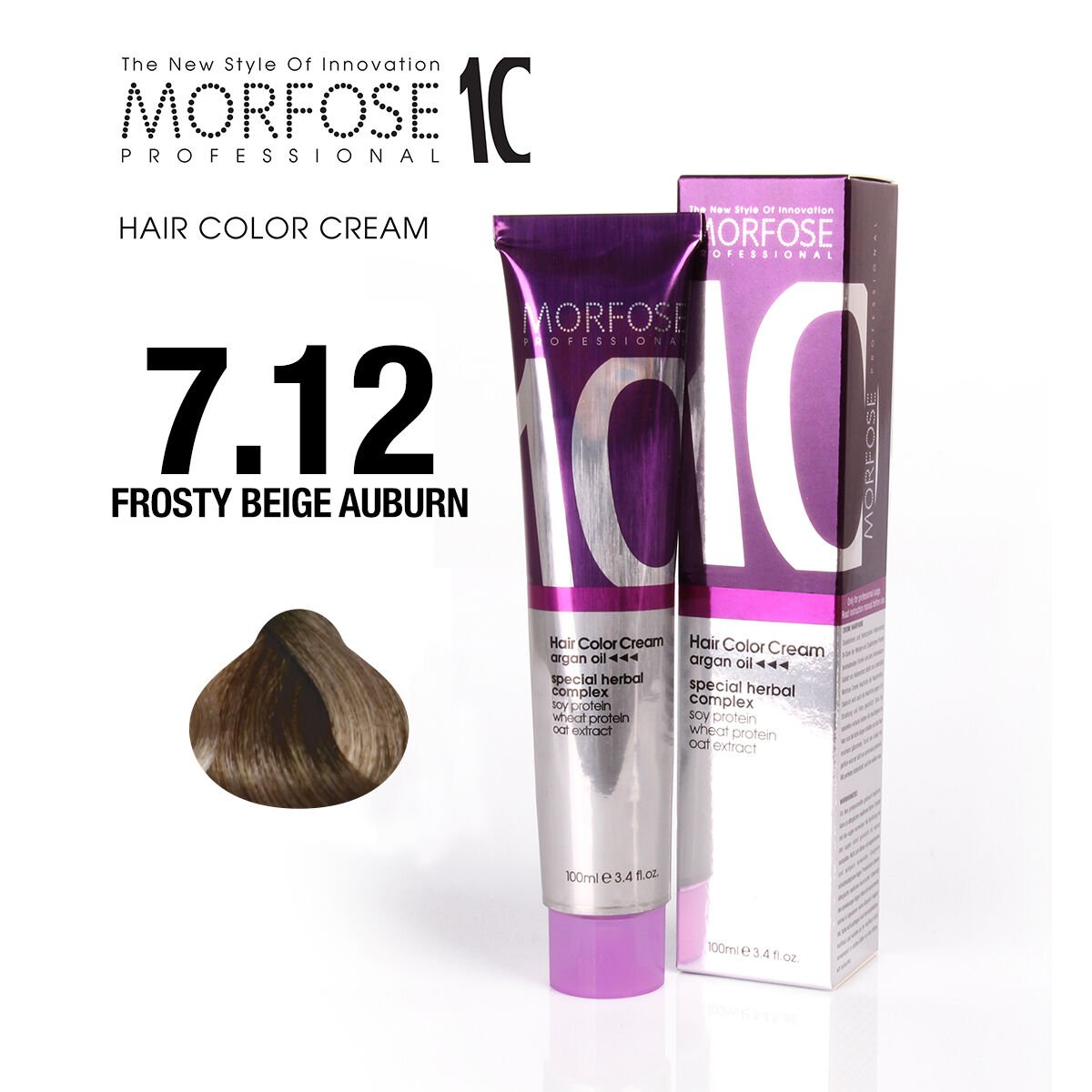 MORFOSE 10 HAIR COLOR CREAM 7.12 ASH BLONDE IRIZE 3.38OZ M1035OZ712