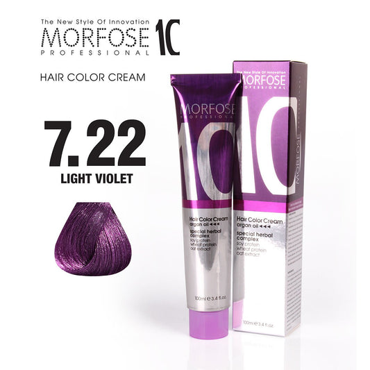MORFOSE 10 HAIR COLOR CREAM 7.22 LIGHT VIOLET 3.38OZ M1035OZ722
