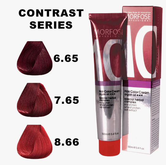 MORFOSE 10 HAIR COLOR CREAM 7.65 CONTRAST LOVE FIRE 3.38OZ M1035OZ765