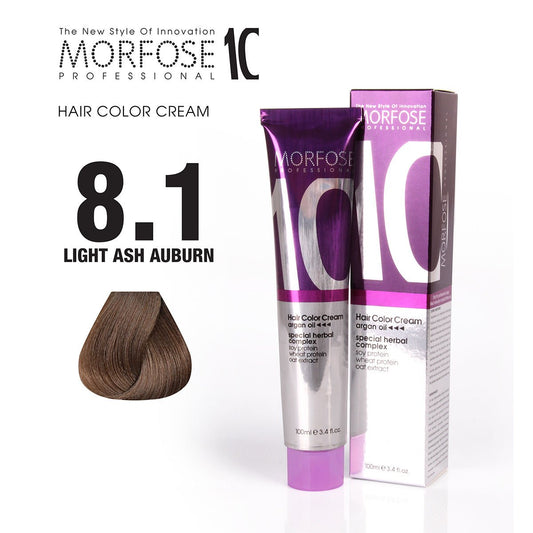 MORFOSE 10 HAIR COLOR CREAM 8.1 ASH BLONDE 3.38OZ M1035OZ81