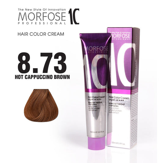 MORFOSE 10 HAIR COLOR CREAM 8.73 WARM CAPPUCCINO BROWN 3.38OZ M1035OZ873