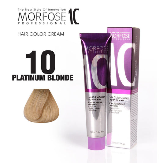 MORFOSE 10 CREMA DE COLOR RUBIO PLATINO 100ML | CON ACEITE DE ARGÁN