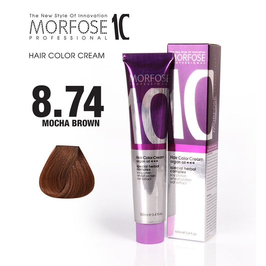 MORFOSE 10 HAIR COLOR CREAM 8.74 MARRÓN MOCA NUTRITIVO 100ML