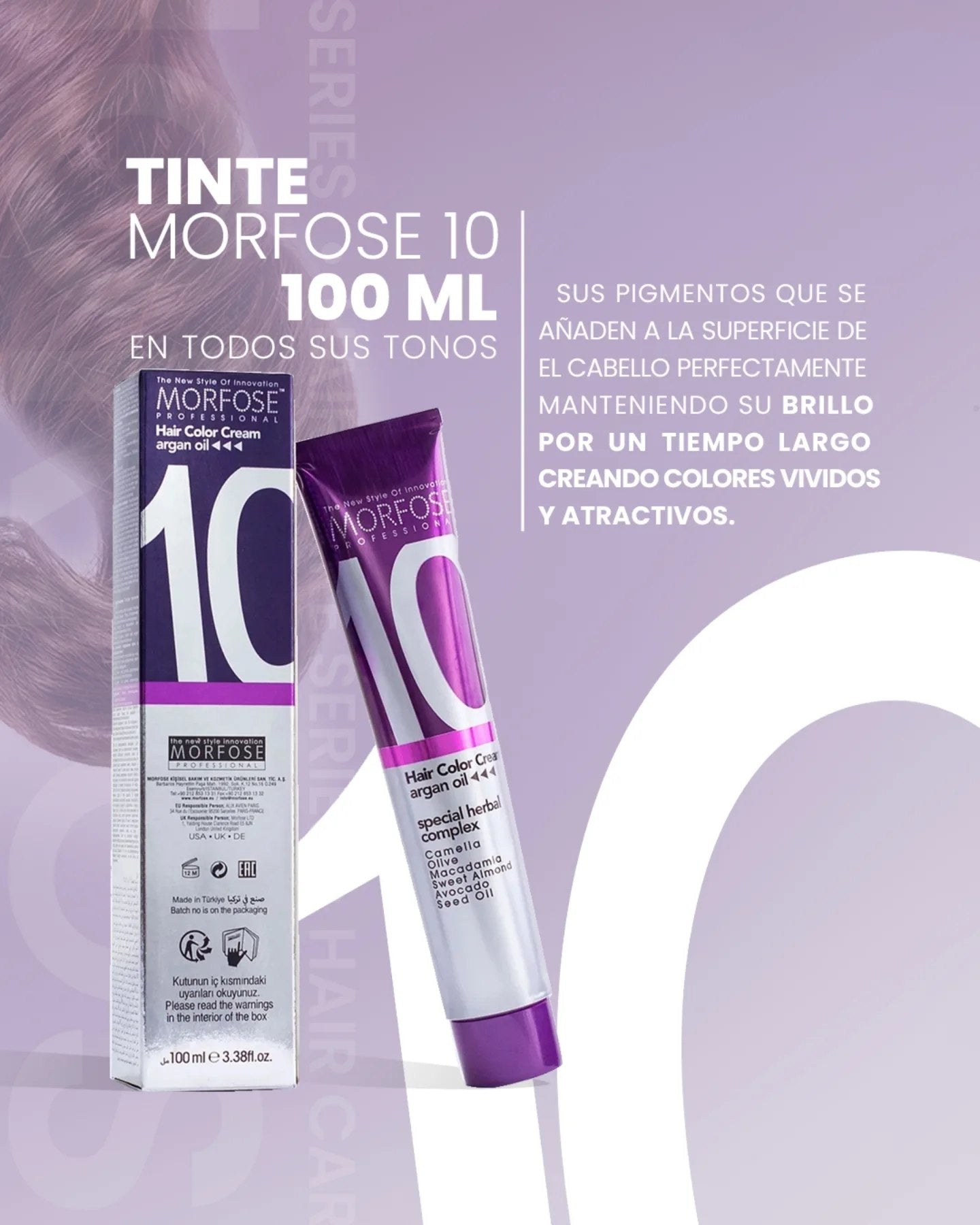 MORFOSE 10 HAIR COLOR CREAM 7.34 LIGHT COPPER BROWN 3.38OZ M1035OZ734
