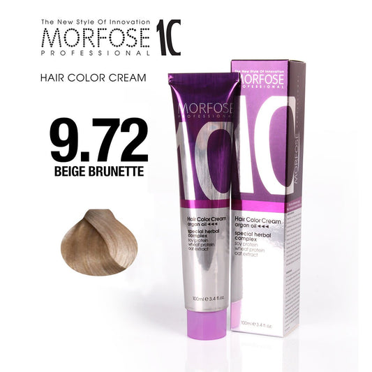 MORFOSE 10 TINTE CAPILAR 9.72 RUBIO MUY CLARO MARRÓN IRIDISCENTE – 100ML