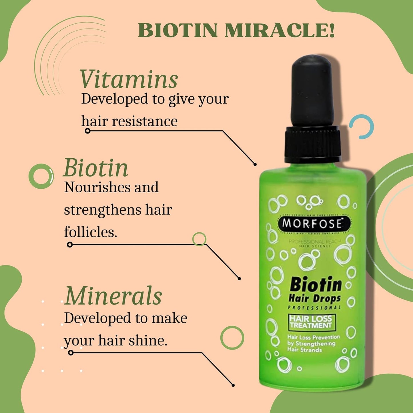 MORFOSE PROFESSIONAL BIOTIN HAIR DROPS 3.38OZ (MBHD)