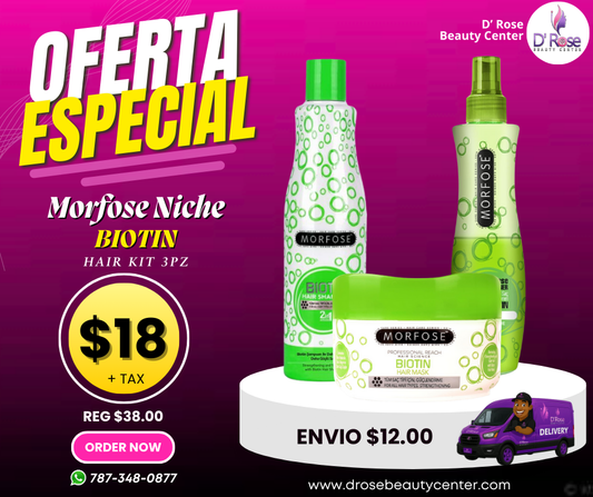 MORFOSE PROFESSIONAL BIOTIN HAIR KIT 3PC – Shampoo 500ml + Hair Mask 250ml + Two Phase Conditioner 7.4oz (MBHK3)