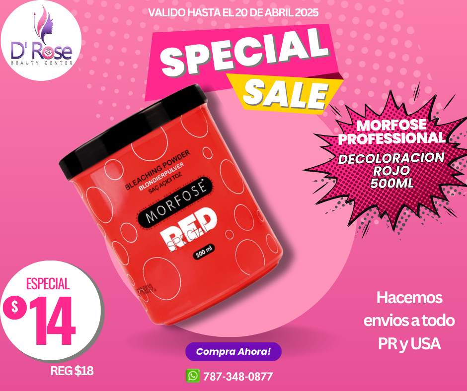 MORFOSE PROFESSIONAL DECOLORACION CON DEPOSITO ROJO 500ML MBPR