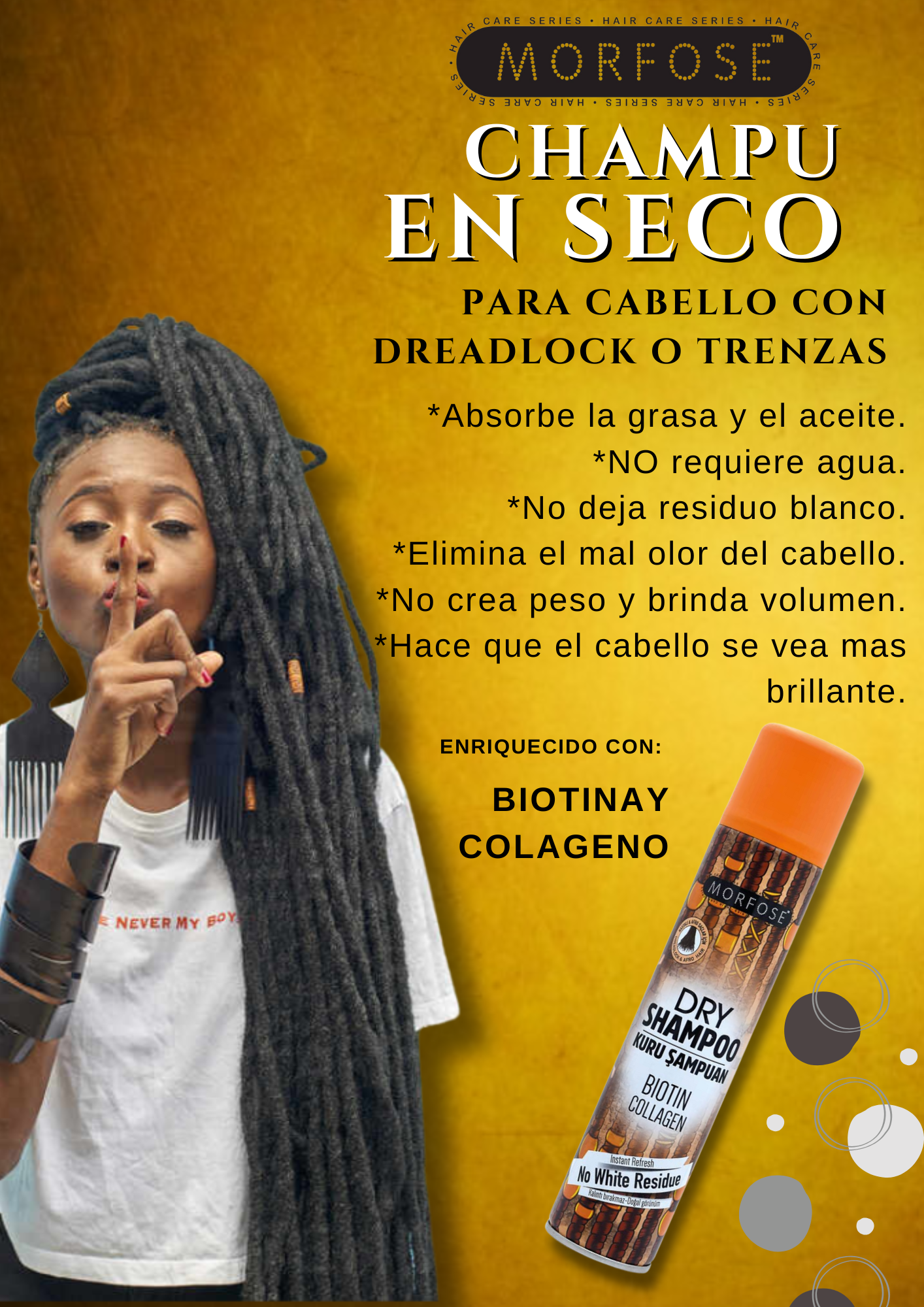 🌟 MORFOSE PROFESSIONAL DRY SHAMPOO FOR DREADLOCK HAIR 6.76OZ (MDSDLH)