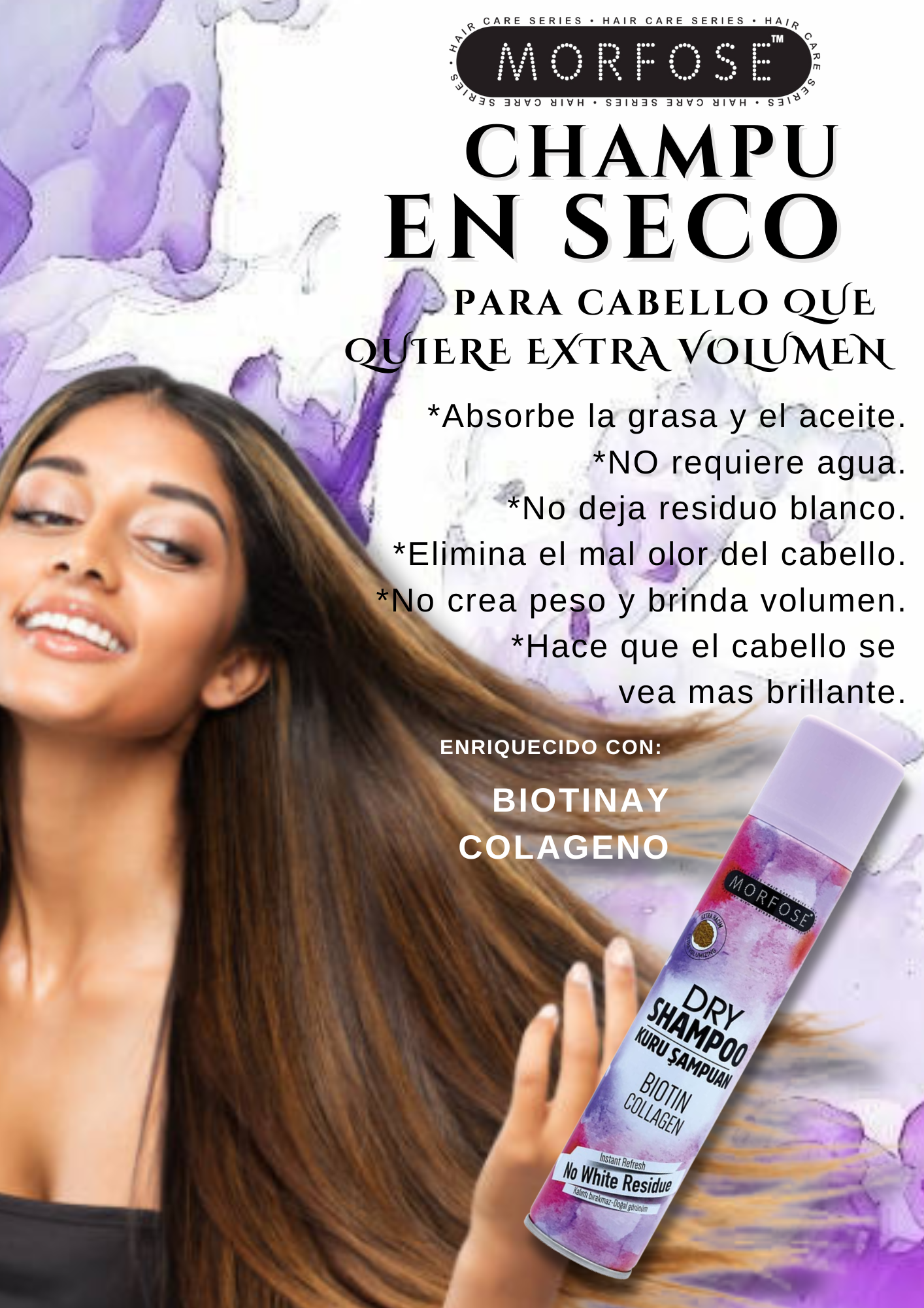 MORFOSE PROFESSIONAL DRY SHAMPOO FOR EXTRA VOLUME HAIR COLOR 6.76OZ MDSEV