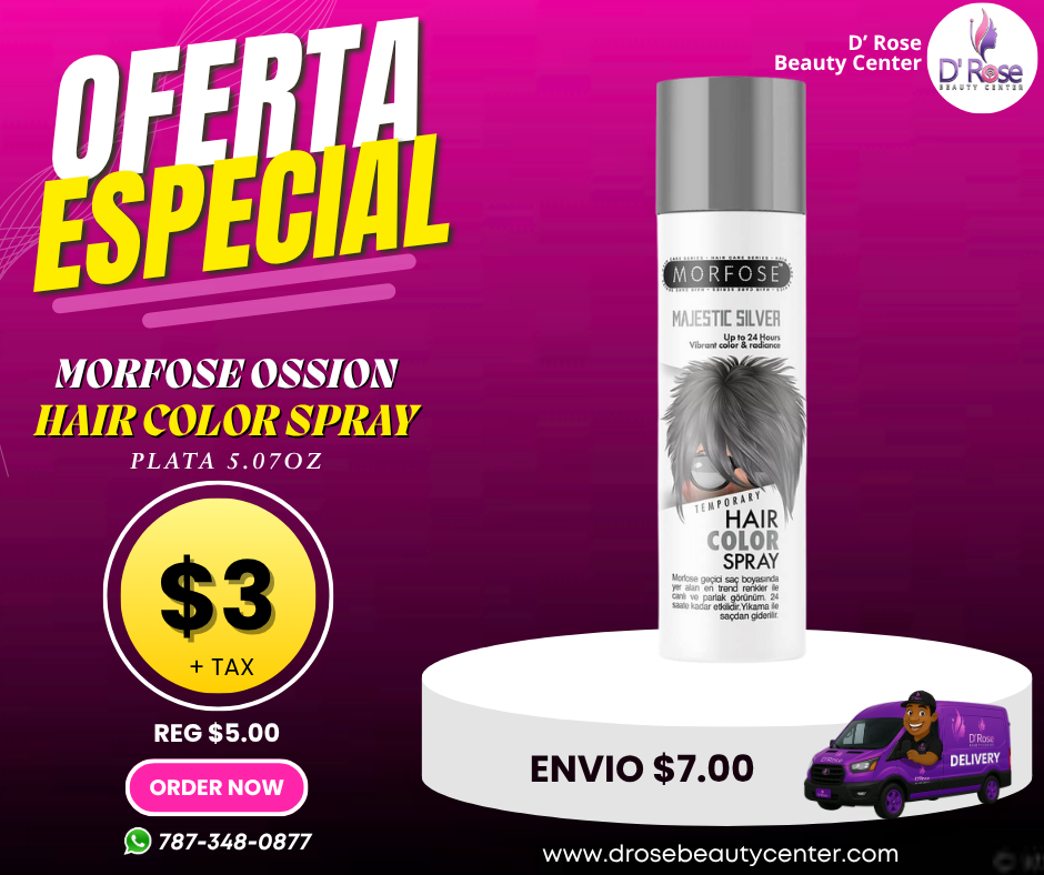 ⚪ MORFOSE PROFESSIONAL HAIR COLOR SPRAY SILVER 5.07OZ (MGMSG)