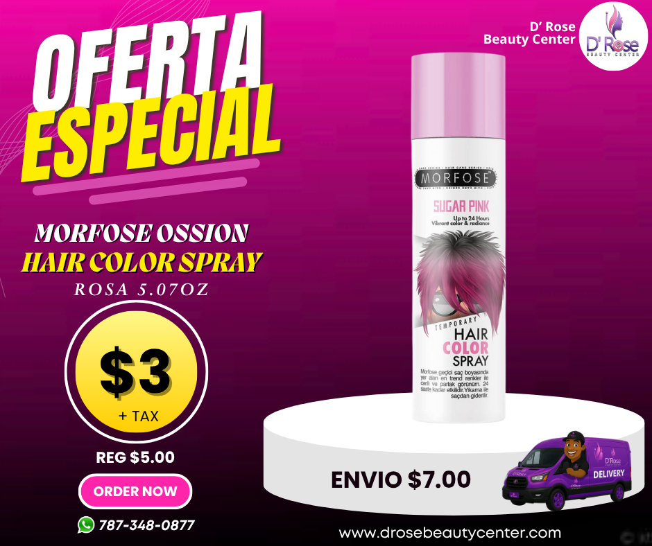 💗 MORFOSE PROFESSIONAL HAIR COLOR SPRAY PINK 5.07OZ (MGMSP1)