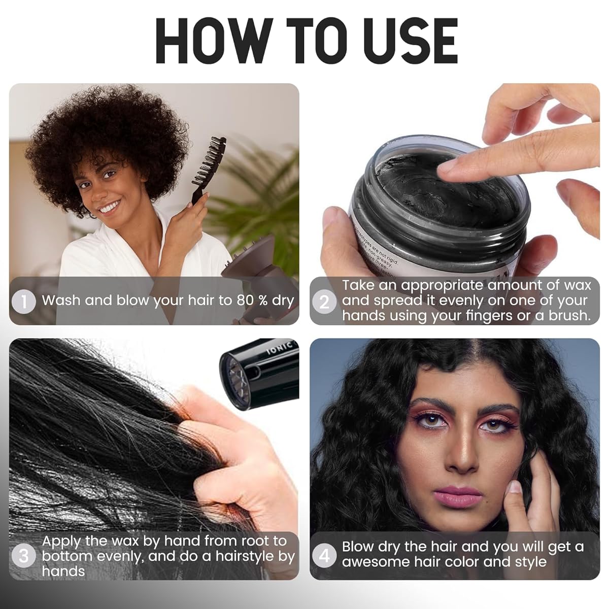 🌟 MORFOSE PROFESSIONAL HAIR COLOR WAX BLACK 3.38OZ (MHCWB1)