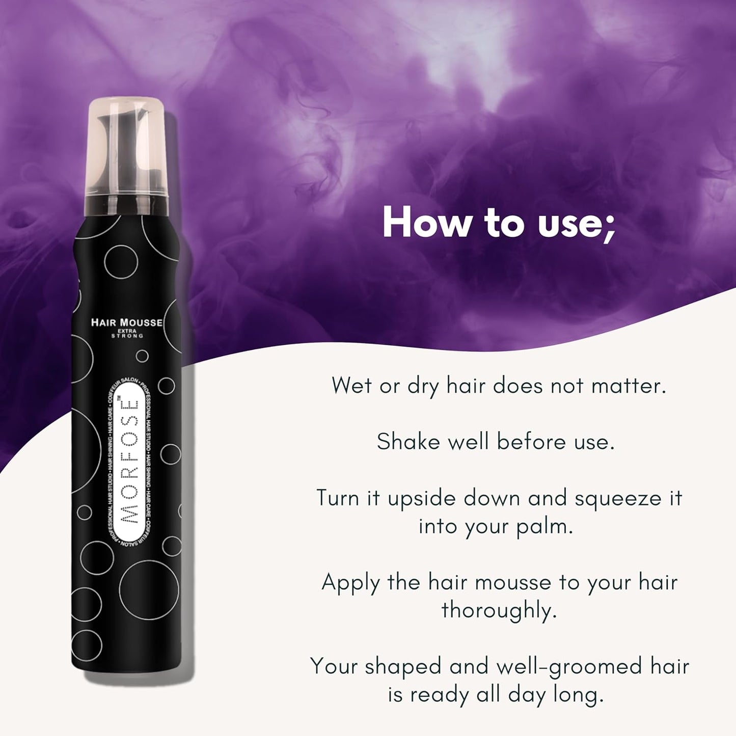 💨 MORFOSE PROFESSIONAL HAIR MOUSSE EXTRA STRONG 6.76OZ (MHMES)