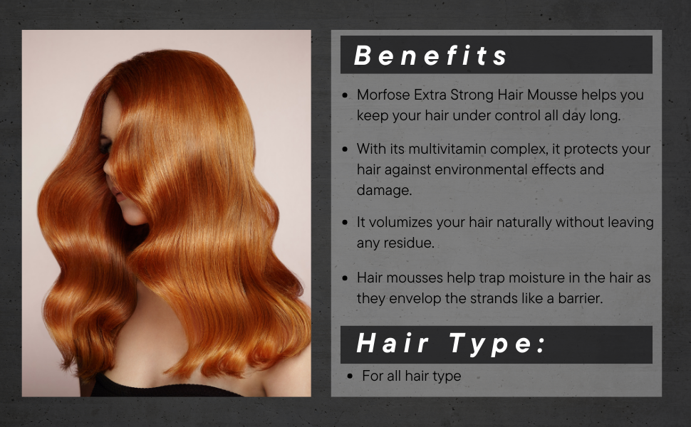 💨 MORFOSE PROFESSIONAL HAIR MOUSSE ULTRA STRONG 6.76OZ (MHMUS)