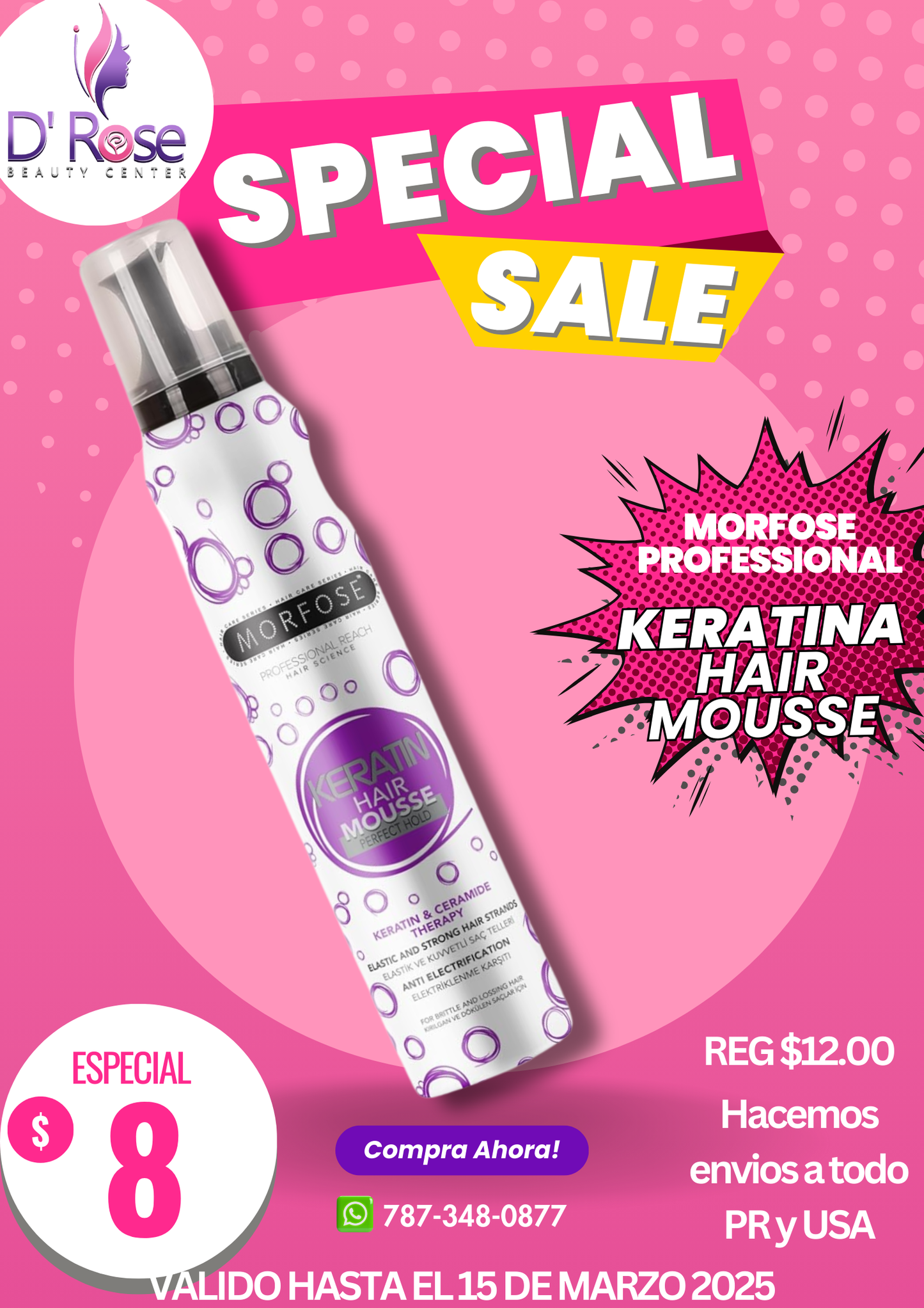 MORFOSE PROFESSIONAL KERATINA HAIR MOUSSE 6.76OZ MKHM
