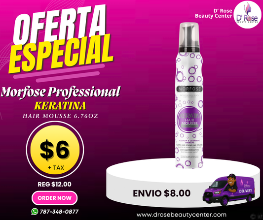 Morfose Professional Keratina Hair Mousse 6.76oz – Volumen, Protección y Elasticidad