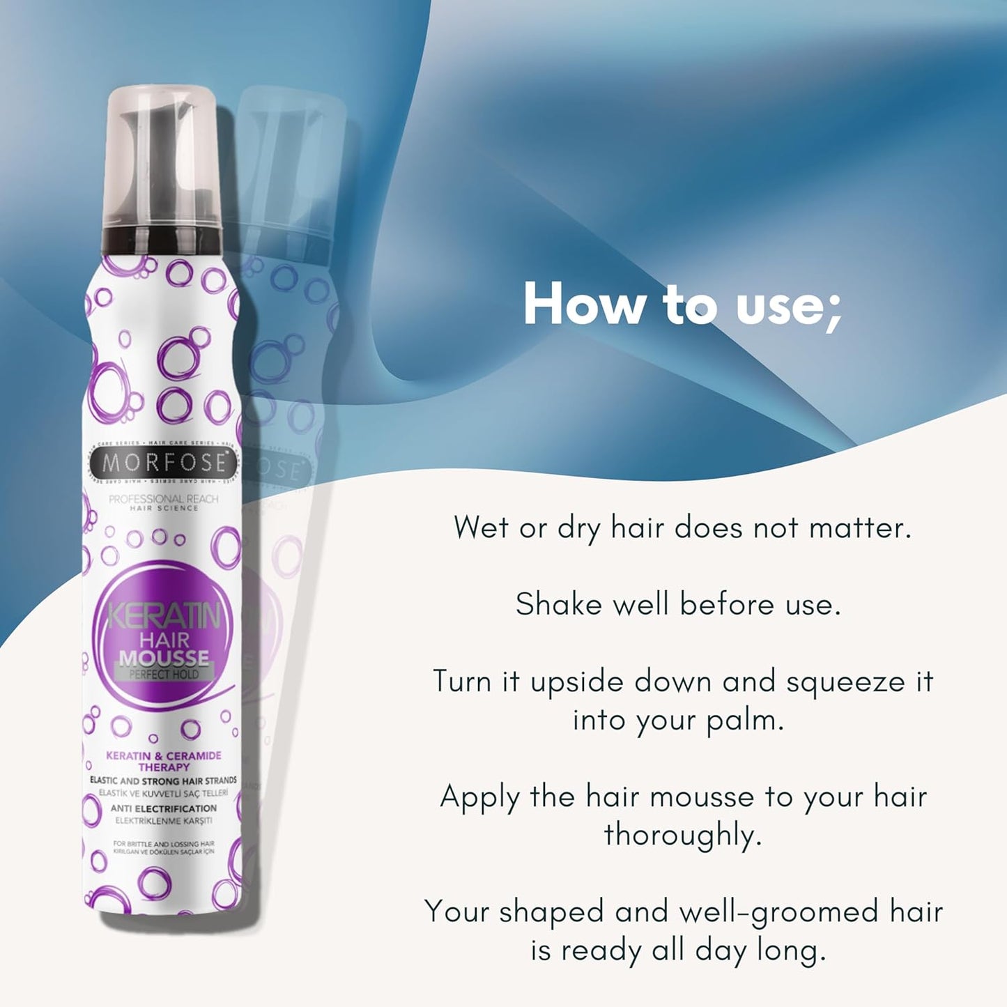 MORFOSE PROFESSIONAL KERATINA HAIR MOUSSE 6.76OZ MKHM