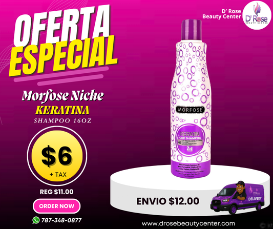 Morfose Professional Keratina Shampoo 16.9oz – Hidratación y Fortaleza para tu Cabello