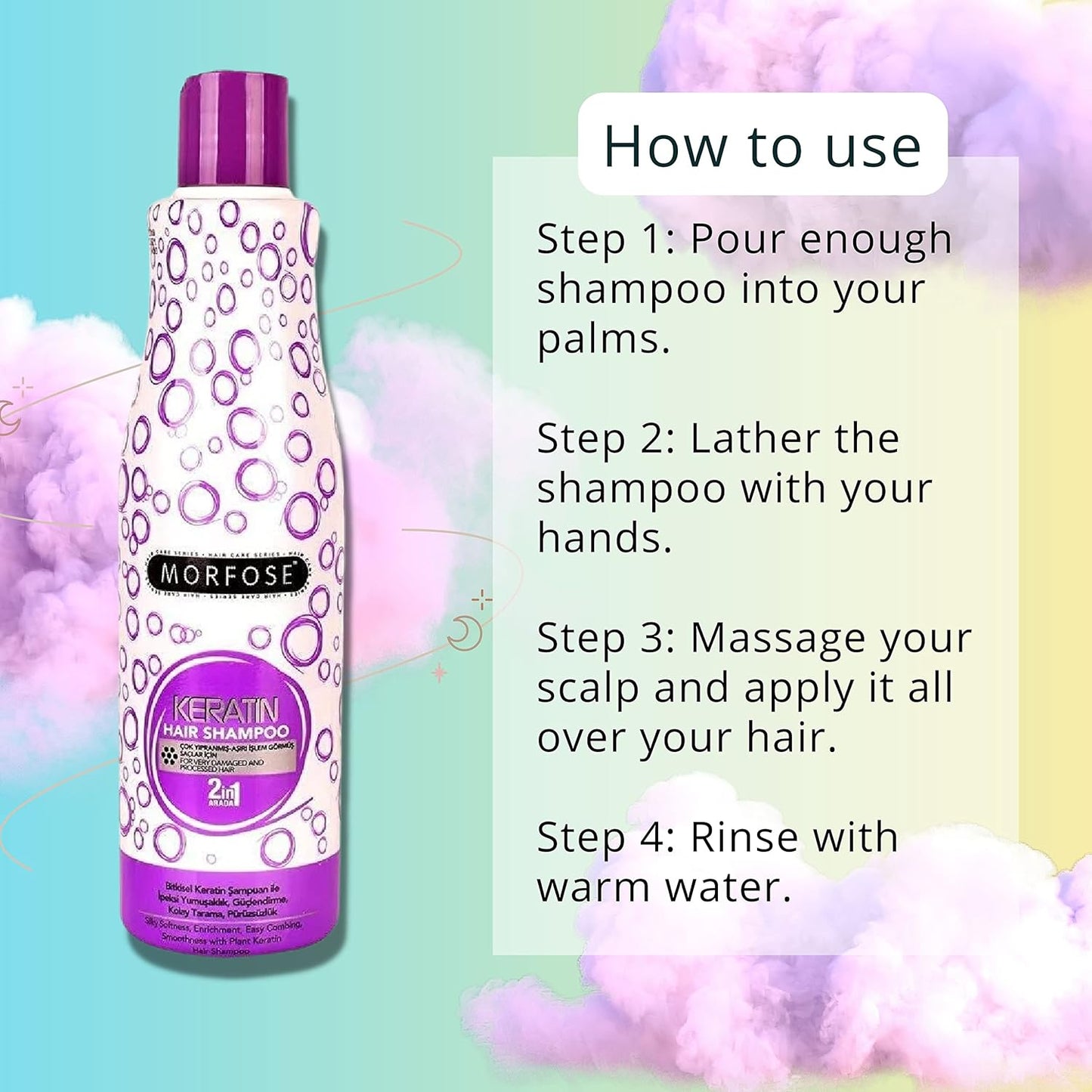 Morfose Professional Keratina Shampoo 16.9oz – Hidratación y Fortaleza para tu Cabello