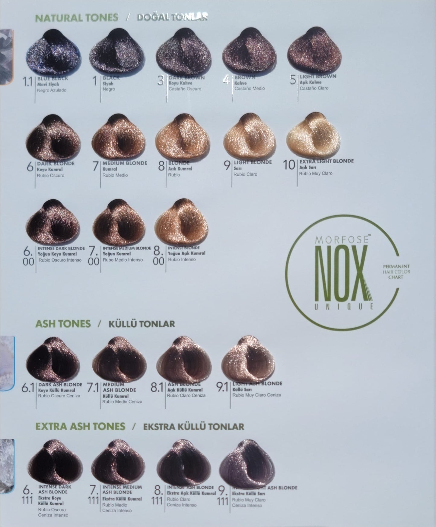 MORFOSE NOX 8.71 LIGHT ASH BROWN – Crema de Coloración Profesional 60ml