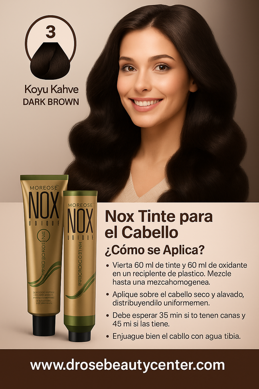MORFOSE NOX 3 DARK BROWN – Crema de Coloración Profesional 2.11 OZ