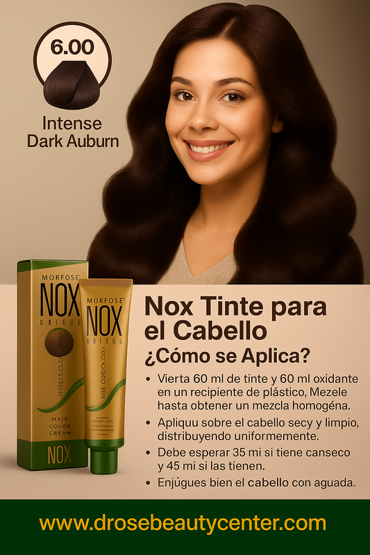 MORFOSE NOX 6.00 INTENSE DARK AUBURN Crema de Coloración Profesional – 2.11 OZ (60 ml)