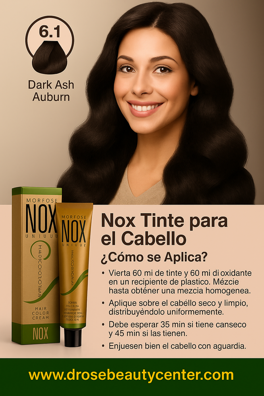 MORFOSE NOX 6.1 DARK ASH AUBURN Crema de Coloración Profesional – 2.11 OZ (60 ml)