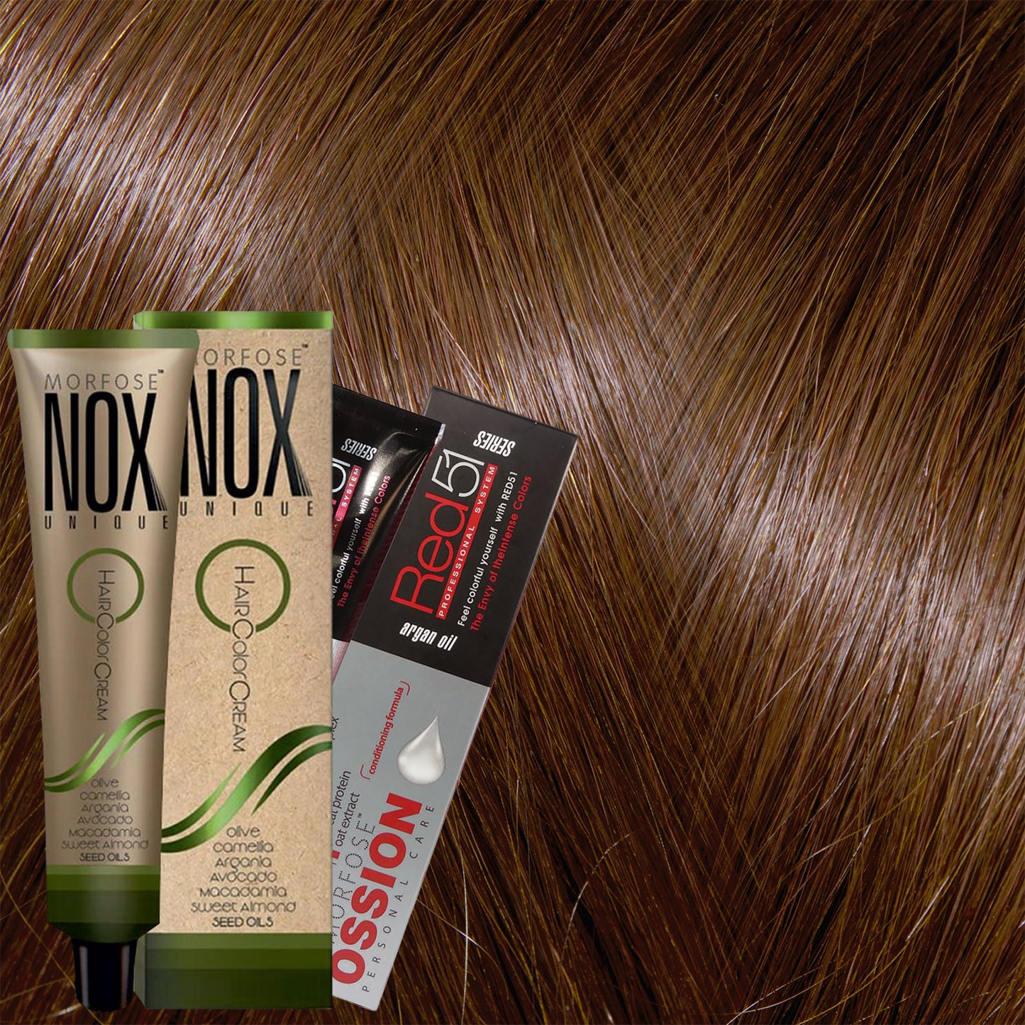 MORFOSE NOX 6.34 DARK AUBURN DORÉ COPPER  Crema de Coloración Profesional – 2.11 OZ (60 ml)