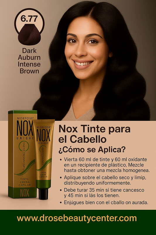 MORFOSE NOX 6.77 DARK AUBURN INTENSE BROWN Crema de Coloración Profesional – 2.11 OZ (60 ml)