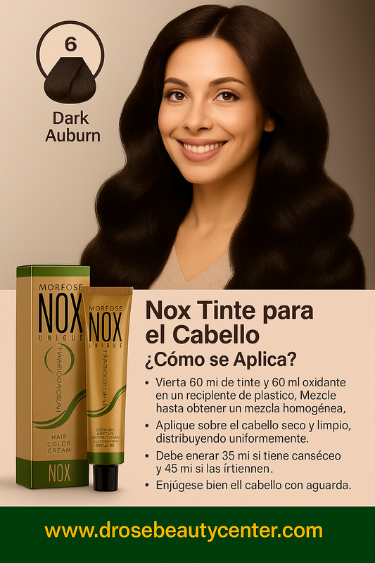 MORFOSE NOX 6 DARK AUBURN – Crema de Coloración Profesional 2.11 OZ