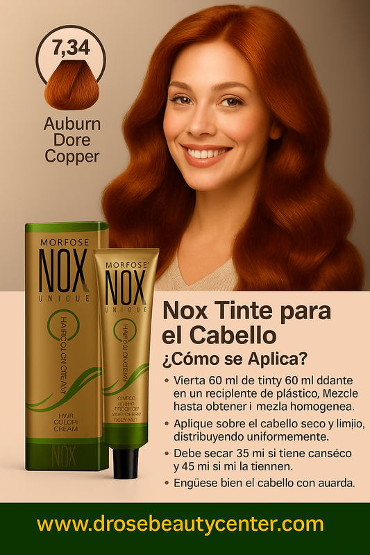 MORFOSE NOX 7.34 LIGHT AUBURN DORÉ COPPER | Crema de Coloración Profesional 60ml