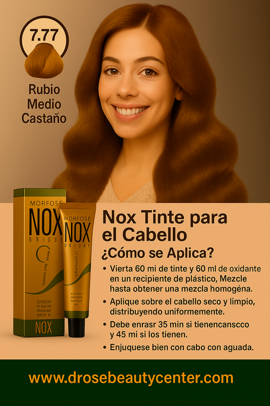 MORFOSE NOX 7.77 LIGHT AUBURN INTENSE BROWN – Crema de Coloración Profesional 60ml