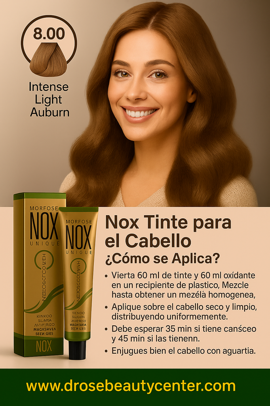 MORFOSE NOX 8.00 INTENSE LIGHT AUBURN | Crema de Coloración Profesional 60ml
