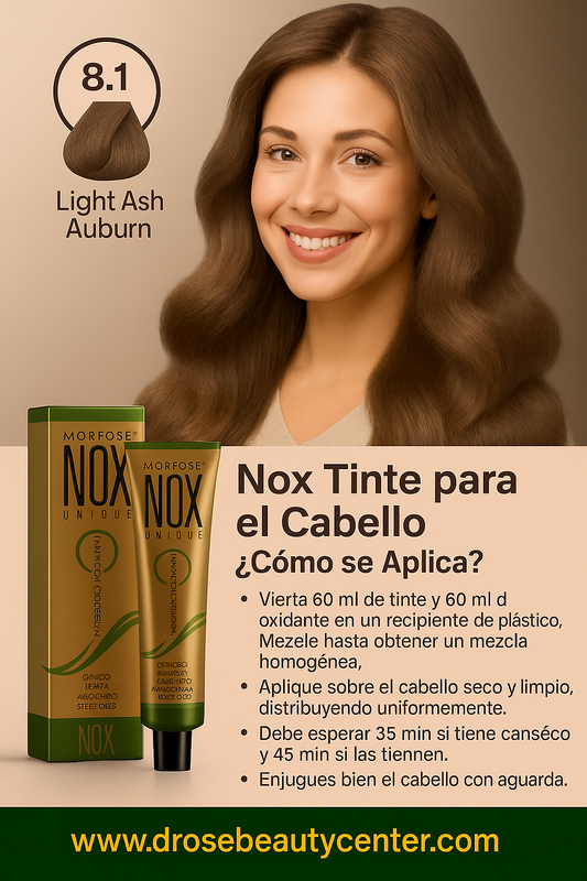 MORFOSE NOX 8.1 LIGHT ASH AUBURN | Crema de Coloración Profesional 60ml