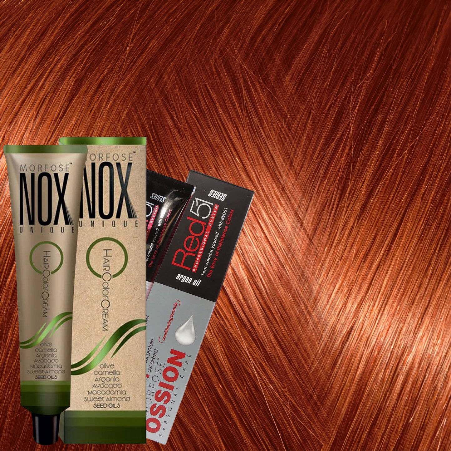 MORFOSE NOX 8.44 LIGHT AUBURN INTENSE COPPER | Crema de Coloración Profesional 60ml