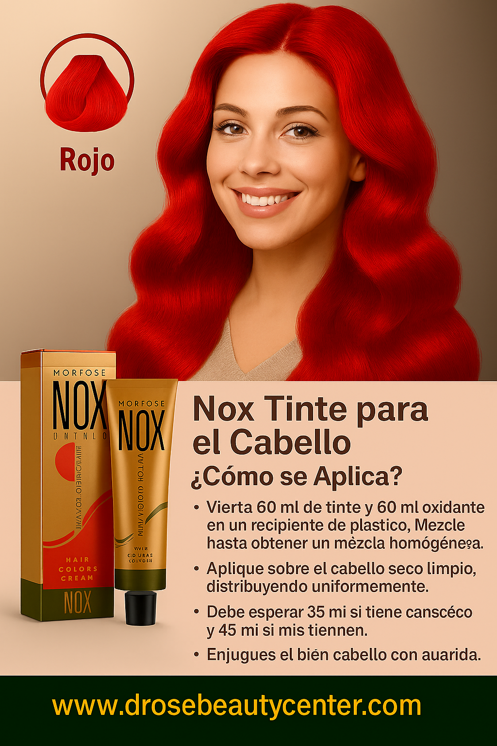 MORFOSE NOX RED – Crema de Coloración Profesional 60ml