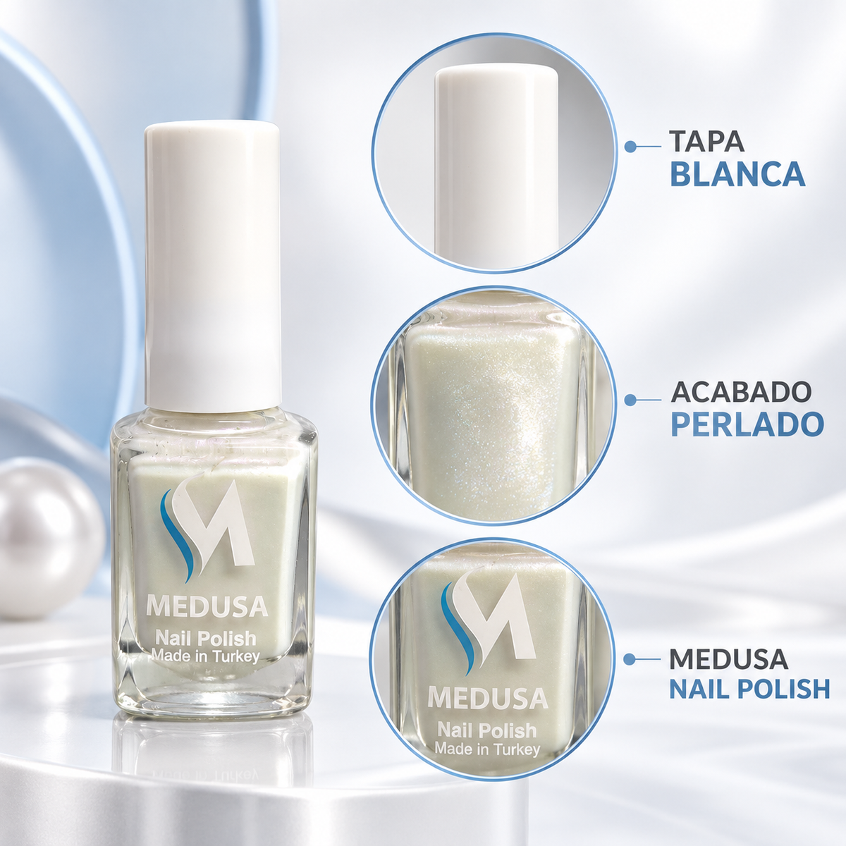 Medusa Esmalte de Uñas Perlado 0.37 oz MNP04