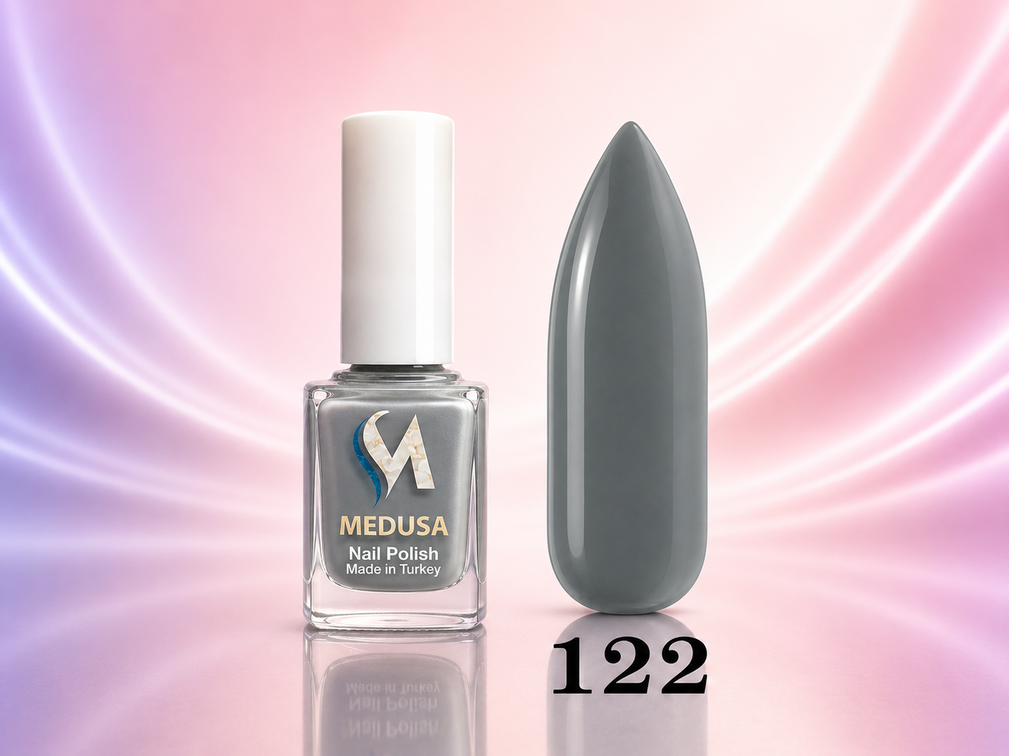Medusa Nail Polish #122 Esmalte Gris Brillante para Uñas